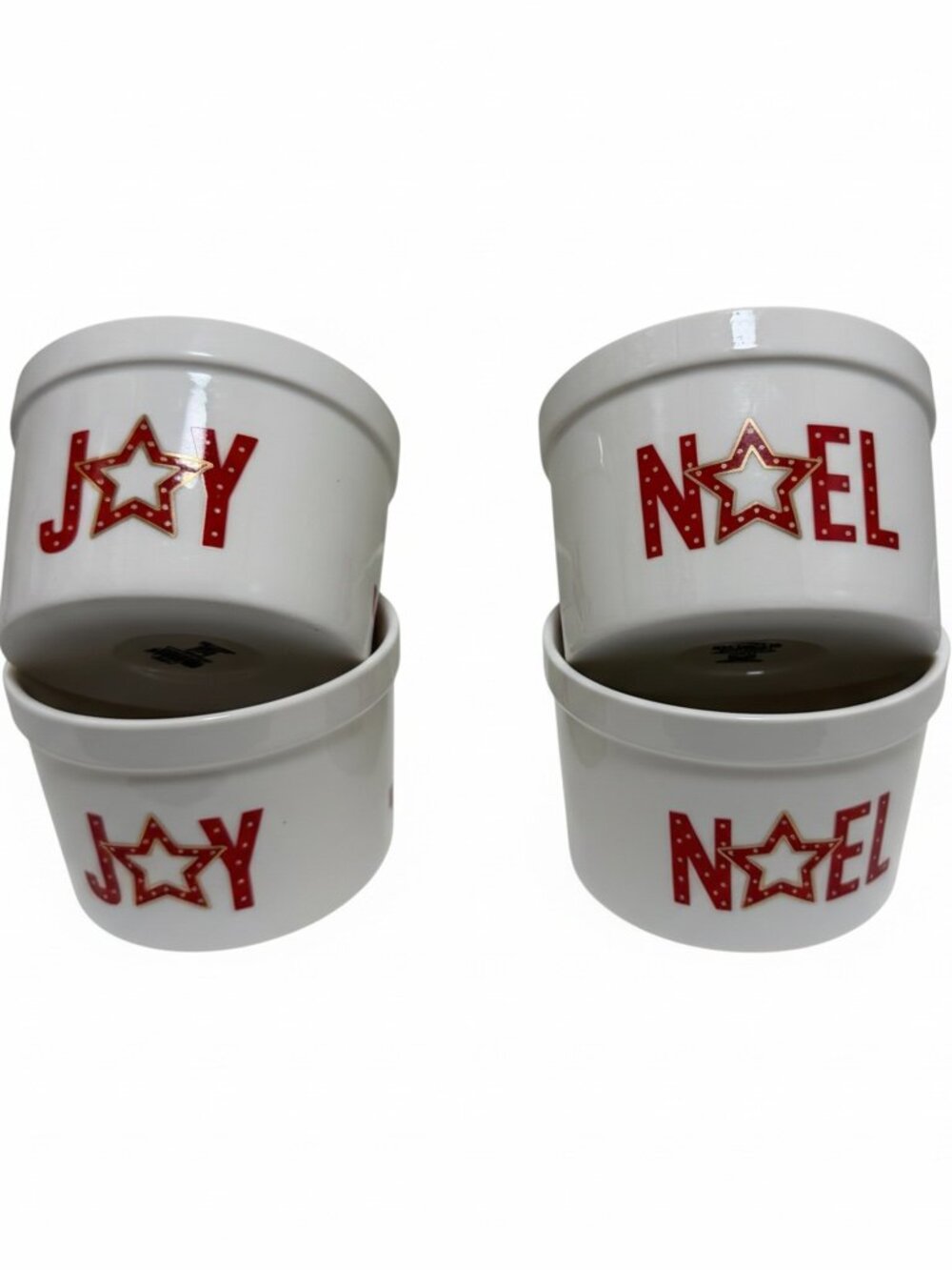 4 Ciroa Crhistmas Ramekin Bowls Noel-Joy 10 oz Dip Snacks Dessert Small Bowls - Picture 2 of 8